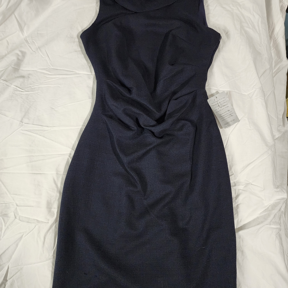 Harper Navy Sleeveless Midi Dress